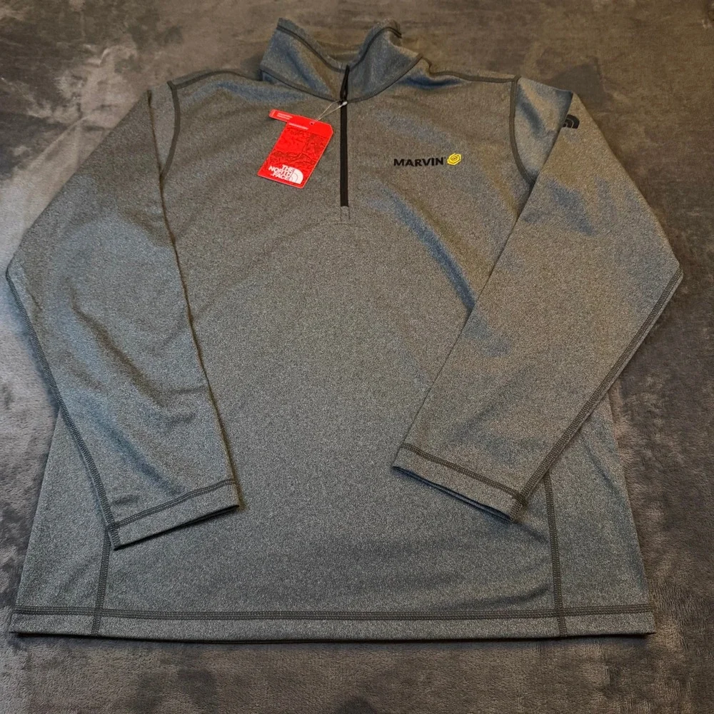 The North Face Tech 1/4 Zip Fleece Mens Large Asphalt Grey Heather NF0A3LHB7D1-L